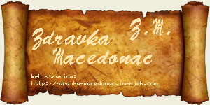 Zdravka Macedonac vizit kartica